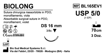 Sutura Biolong DS 16 USP 5-0 - EP 1 70 cm Violet Box 36 pcs