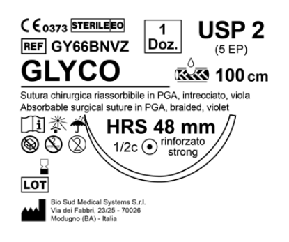 Sutura Glyco HRS 48 USP 2 - EP 5 100 cm Violet Box 12 pcs