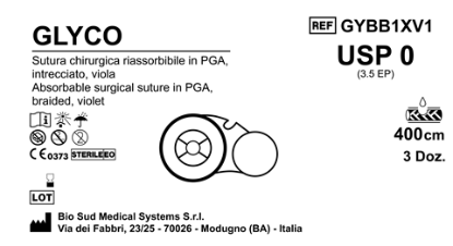 Sutura Glyco on Reel USP 0 - EP 3.5 400 cm Violet Box 36 pcs