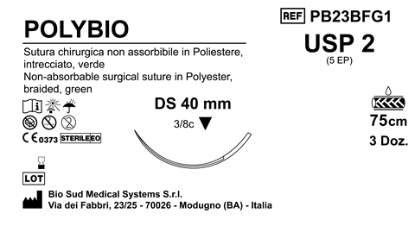 Sutura Polybio DS40 USP 2 - EP 5 75 cm Green Box 36 pcs