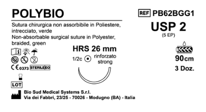 Sutura Polybio HRS26 USP 2 - EP 5 90 cm Green Box 36 pcs