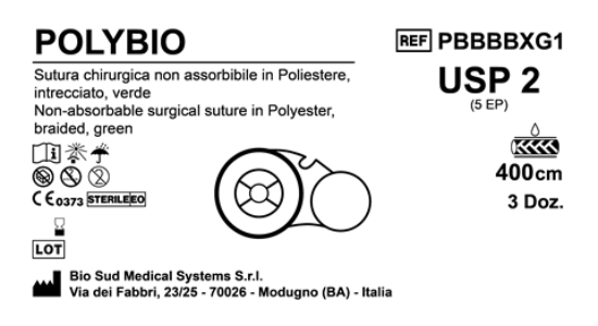 Sutura Polybio on Reel USP 2 - EP 5 400 cm Green Box 36 pcs