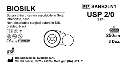 Sutura Biosilk on Reel USP 2-0 - EP 3 250 cm Black Box 36 pcs