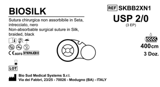 Sutura Biosilk on Reel USP 2-0 - EP 3 400 cm Black Box 36 pcs