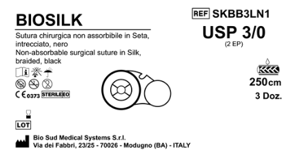 Sutura Biosilk on Reel USP 3-0 - EP 2 250 cm Black Box 36 pcs