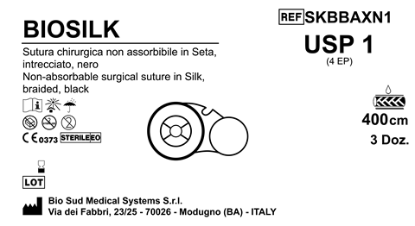 Sutura Biosilk on Reel USP 1 - EP 4 400 cm Black Box 36 pcs