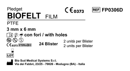 Biofelt PTFE 3 mm x 6 mm FILM w/hole 2pcs.xBs. cf.24
