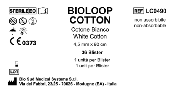 Bioloop cotton white 4 mm x 90 cm. Box 36 pz.
