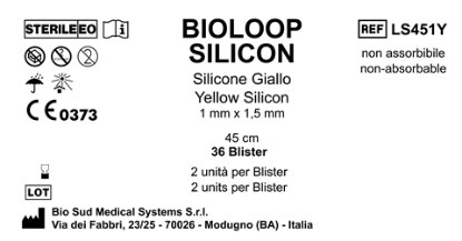 Bioloop Silicon 45 cm x 1.5 mm x 1 mm Yellow Box 36 blisters  2 pcs/pounch