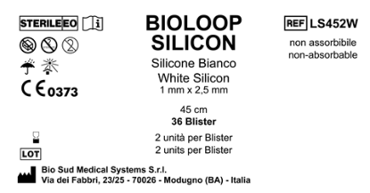 Bioloop Silicon 45 cm x 2.5 mm x 1 mm White Box 36 blisters  2 pcs/pounch