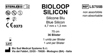 Bioloop Silicon 75 cm x 4.7 mm x 1.3 mm Blue Box 36 pcs