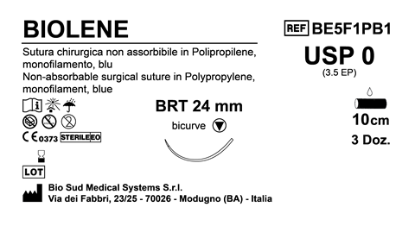 Sutura Biolene BRT 24 USP 0 - EP 3.5 110 cm Blue Box 36 pcs