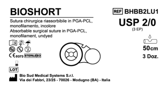 Sutura Bioshort on Reel USP 2-0 - EP 3 250 cm Undyed Box 36 pcs